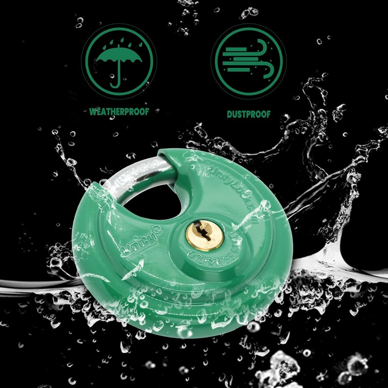Unity Same Keyed Green Disc Padlock 2-3/4" (70mm) Premium self