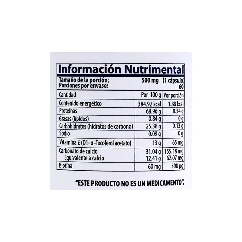 Biotina Vitamina E Y Calcio 60 Caps Bionat Natural Health
