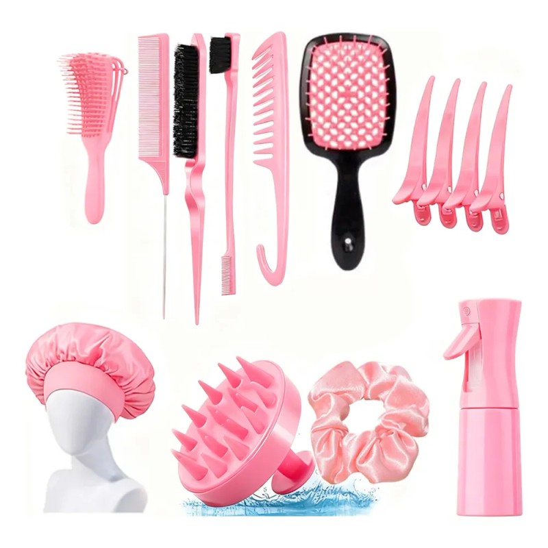 14 Cepillo Kit De Pelo Y Peine Y Gorro De