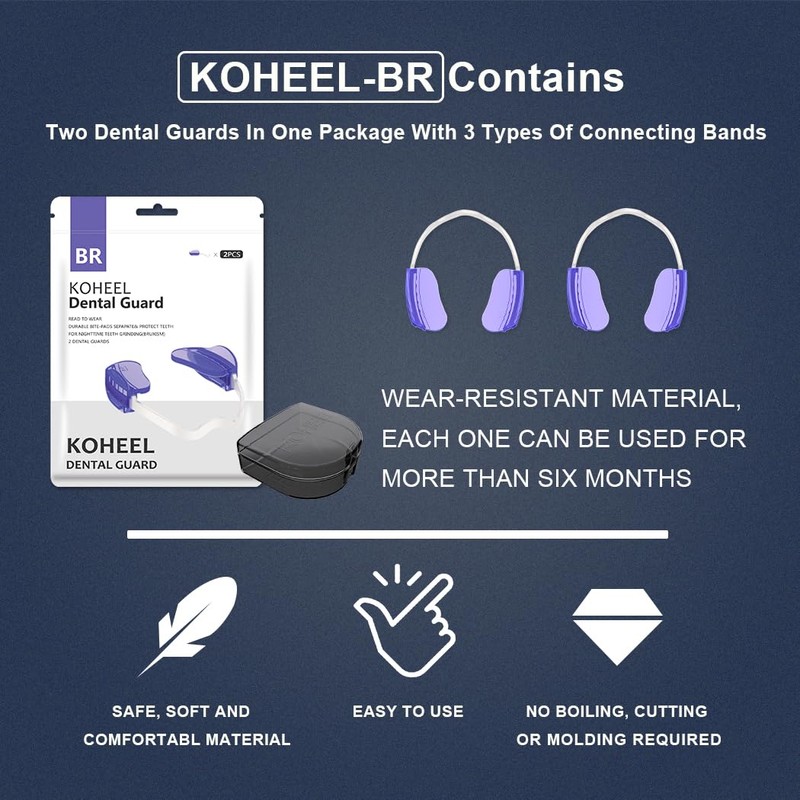 KOHEEL No-Boiling Adjustable Mouth Guard for Teeth Grinding and Clenching,