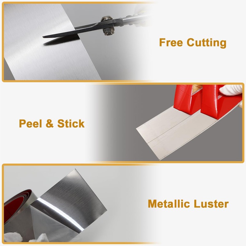 Soengsau Stainless Steel Kick Plate, Anti-Scratch Base Cover Kickplate, Peel
