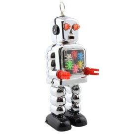 Freak Scene Superfreak Robot - High Wheel Robot - Silver - Tin Robot - Retro Tin Toy