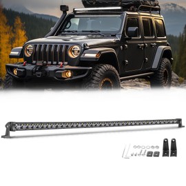 40 Inch LED Light Bar, Niwaker 216W UTV Light Bar Off Road Driving Lights Flood Beam Work Lights Slim LED Light Bar Roof Single Row Light Bar for Truck Pickup SUV RZR Boat Hood Bumper