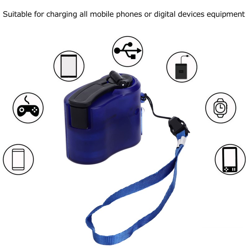 USB Hand Crank Phone Charger, Portable Handheld Power USB Charger
