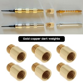 OTOTEC Pack of 12 Dart Weights 9 x 5 x 5.8 mm 1 g Brass Dart Weights Accent Adjuster for Darts with 2BA Thread Accessories (Gold)