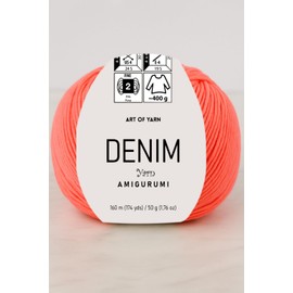 Art of Yarn Denim 55% Cotton,45% Poliacrylic, 2 Skeins Total 100gr (3,52 oz),320m (349 yds),Soft & Smooth Yarn Sport – Fine(2) for Crocheting, Knitting, Amigurumi, Baby Blankets, Baby Garments 99961