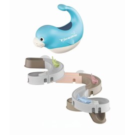 MOYAOSIX Toddler Bath Toys Shark Slide Water Park - 22-Piece Track with Strong Suction - Educational STEM Bathtub Fun - Shower Gifts for Boys Girls