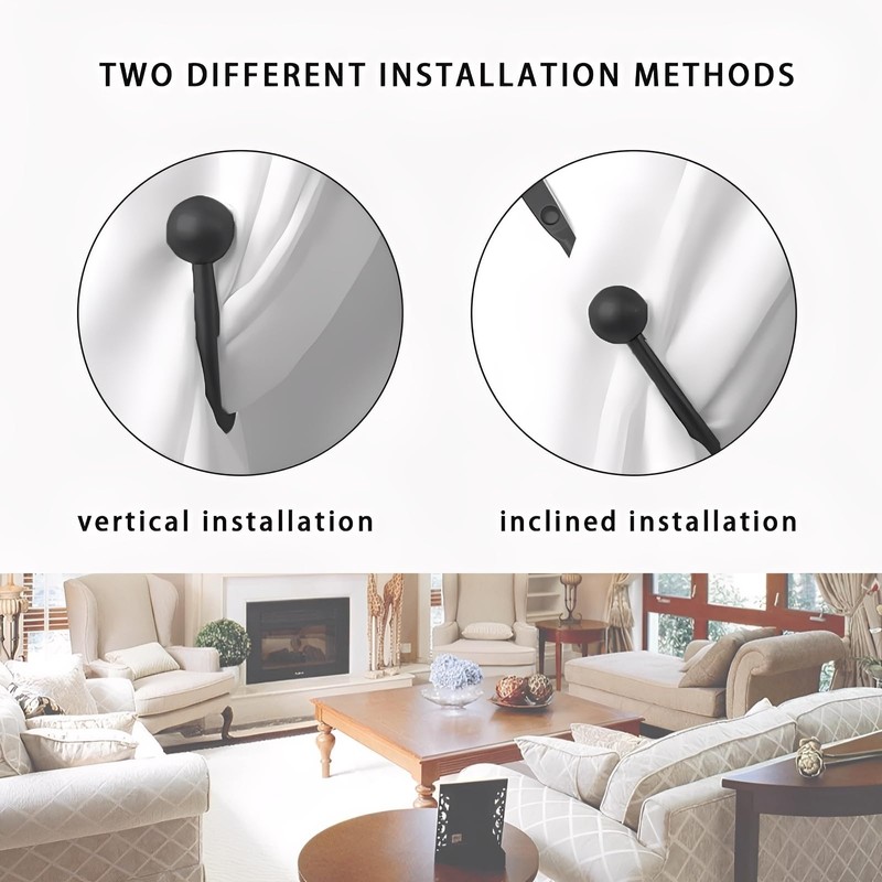 2 Pcs Small Curtain Tie Backs Hooks with 4 Pcs