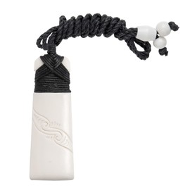 81stgeneration Women's Men's Hand Carved Bone Large Engraved Moari Tool Toki Pendant Necklace