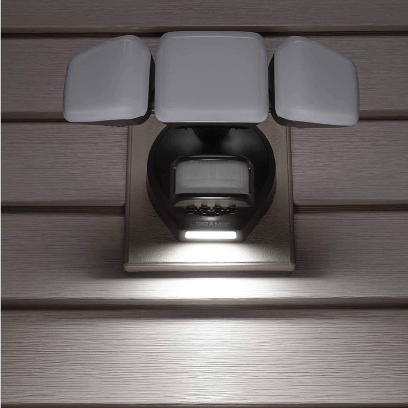 Beams Wired Floodlight - 3-Head Outdoor Motion Sensing LED Security