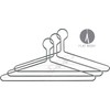 Chrome Metal Anti-Theft Closed Loop Suit Hanger in 17" Length