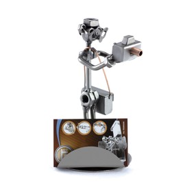 Steelman24 I Nuts and bolts sculpture Photographer 2 With Business Card Holder I Handmade ornaments I Made in Germany I I Metal figurine