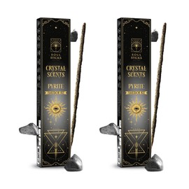 SOUL STICKS Thick Handcrafted Incense Sticks Spicy Cinnamon Scented (Includes 5 Crystals) 20g Thick, Herb-Dipped Sticks Bundle Ideal for Aromatherapy, Cleansing & Relaxation