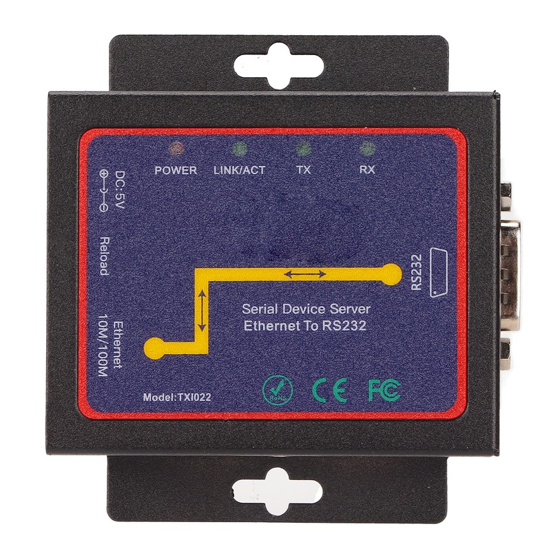 RS232 to RJ45 Converter 10/100M Data Rate 300bps to 230400bps