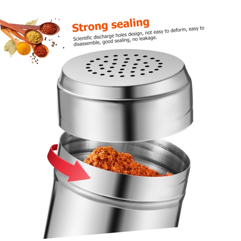 LABRIMP Salt Container Spice Bottle Set Stainless Steel Condiment Jars