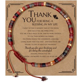 Rpplrten Thank You Gifts for Women Coworkers - Small Teacher Appreciation Gifts Stone Bracelet for Mom Friends Girlfriend, Jasper Stone