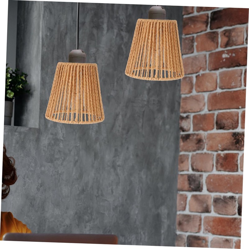 WHAMVOX Elegant Rattan Woven Pendant Lampshade Rustic and Handmade Natural
