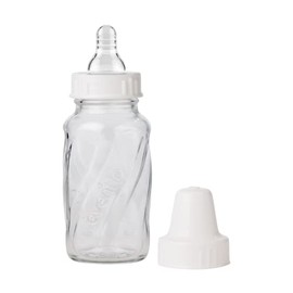 Evenflo Biberón de Vidrio de Grado Farmaceútico, 120 ml, Mamila de Flujo Lento, Envase Reciclable
