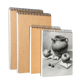 A4+A5 Spiral Bound Hardcover Sketchbook, 4-Piece Set Blank Spiral Sketchbook for Drawing, Memo, Graffiti & Artists
