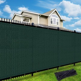 UPGRADE 0 5' X 5 0' Privacy Fence Screen Heavy Duty Mesh with Grommets for Patio Porch Pool Backyard Outdoor Chain Link Fence Dark Green
