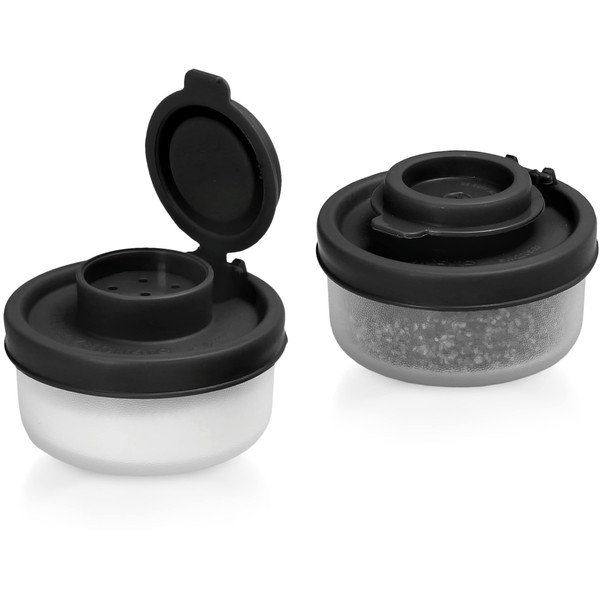 SIGNORA WARE Small Salt and Pepper Shakers for On the Go - Mini Shaker Set for Salt and Pepper with Lid to Take with You - Perfect for Travel, Camping and Going - Lockable - 40 g, Pack of 2