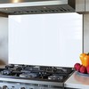DAIFURONGE Tempered Glass Backsplash for Kitchen, White, 30"x16"