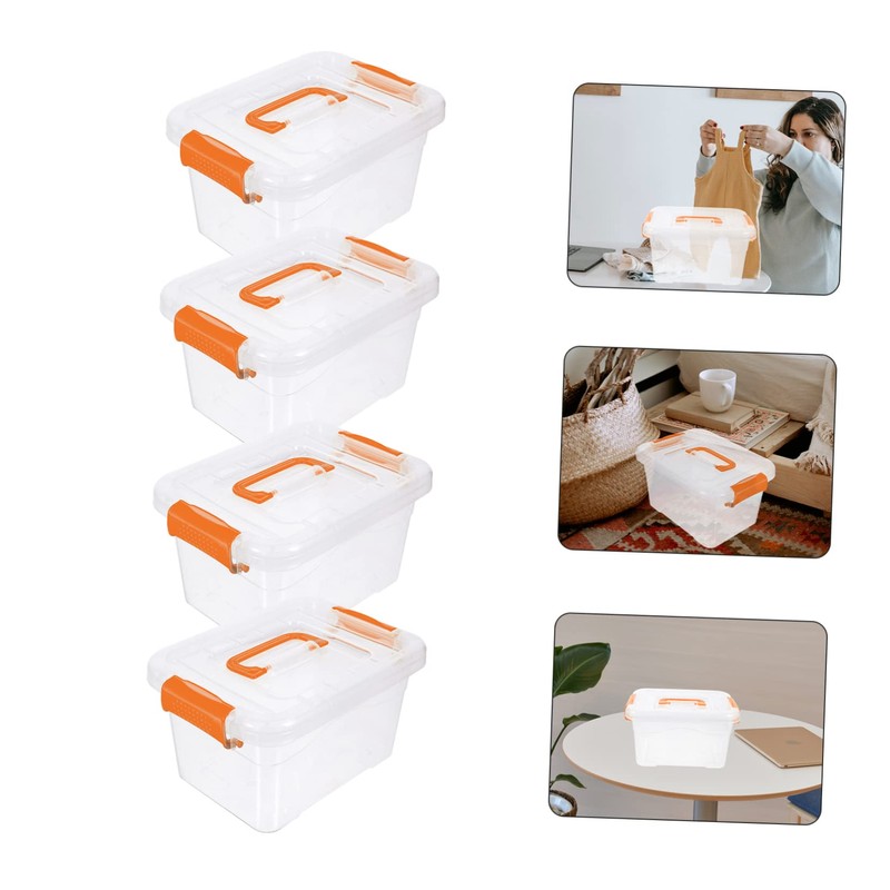 MAGICLULU 4pcs Collapsible Storage Box Storage Organizer Handle Design Sundry
