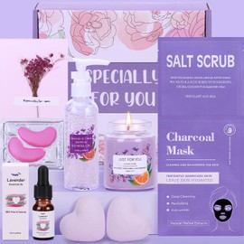 Set de baño de lavanda y cítricos, Set de Baño y spa Corporal, Regalos de Cumpleaños para Mujeres, Regalos para mejor amiga, hermana, mejor mamá, Set de Regalo para Mujer