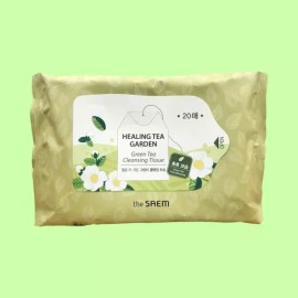The Sam 더샘 힐링 티 가든 그린티 클렌징 티슈 20매 여행용 The Som Healing Tea Garden Green Tea Cleansing Tissue 20 Sheets Travel