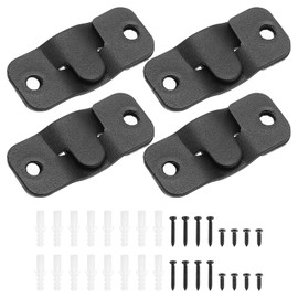 PATIKIL Flush Mount Bracket 43x19mm, 2 Pairs Interlocking Hanging Buckle Stainless Steel Wall Mount Hanger Hooks for Picture Frame, Art, Clock, Shelves, Mirrors, Black