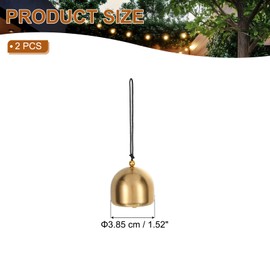 PATIKIL Small Bulk Hanging Bell, 2 Pcs Chinese Feng Shui Bell Good Luck Wind Chime for Door Window Home Garden Decor Wealth and Safe Pendant, Golden-Black