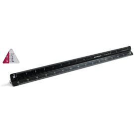 Rumold Triangular Scale 30 cm Division ingeneur DIN Black Plastic