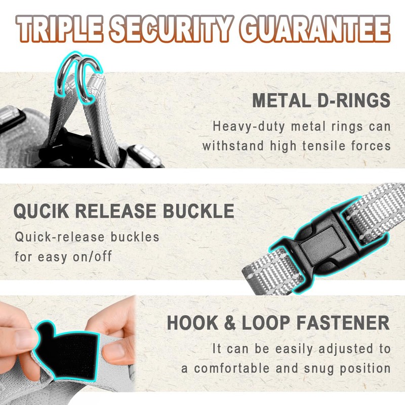 BARKBAY Dog Harness, Reflective Adjustable No Pull Harness, Breathable Soft,