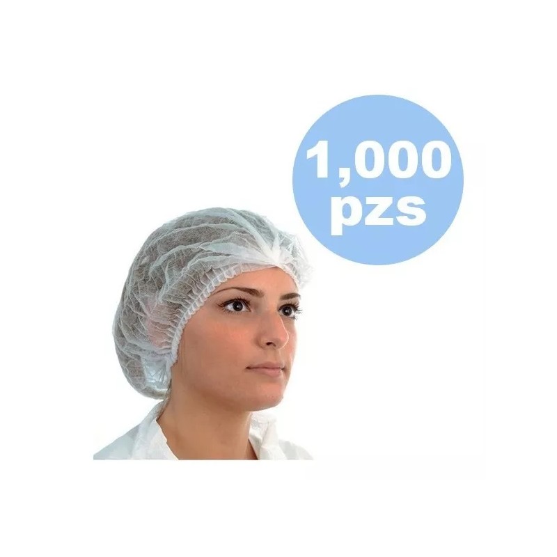 Derma Care Cofia Plisada Desechable Blanca Dermacare C/1000!! Pzas