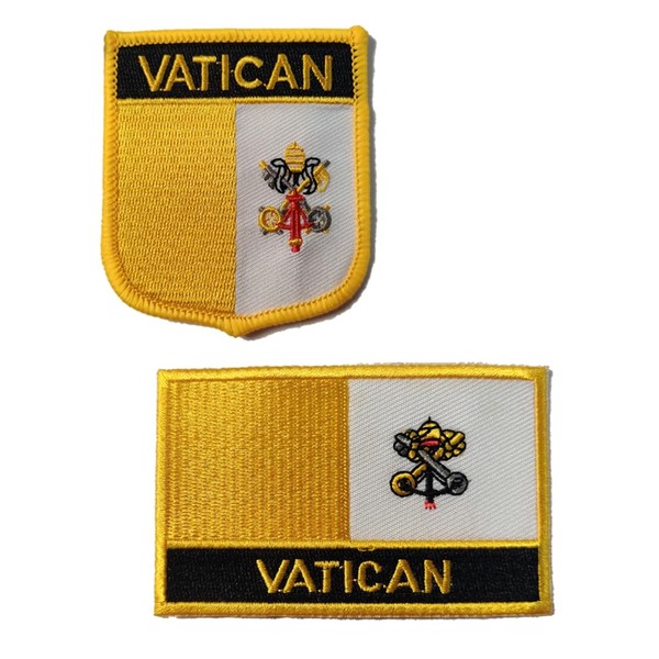 Tasmiraff 2Pcs Vatican Flag Patch Embroidered Applique Patch for Backpacks