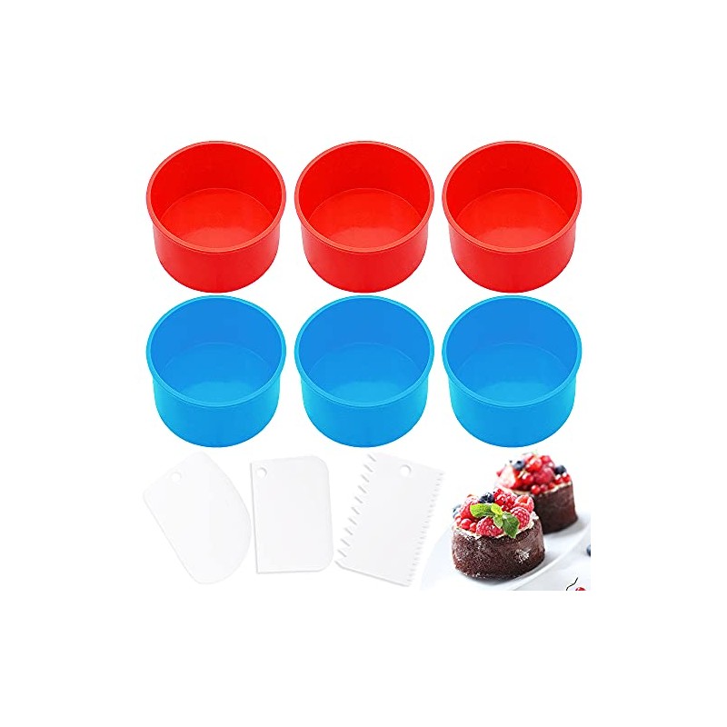 YuCool 6 Molde de silicona para tartas, moldes redondos para