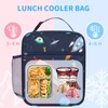 Clastyle Space Rocket Insulated Lunch Bag Children with Bottle Holder,