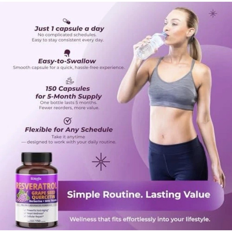 Sotalix Resveratrol +Grape Seed +Buercetin +Berberine & Milk Thistle –150