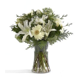 Floral Supply Online 8" Clear Gathering Vase and Flower Guide Booklet - Decorative Glass Flower Vase for Floral Arrangements, Weddings, Home Decor or Office.