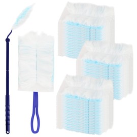60 Pieces Dust Magnet Duster with 1 Handle, 1 Telescopic Rod, Microfiber Duster Set Cleaning Tool for Office, Electric Filter, Cleaning Tool for Cleaning