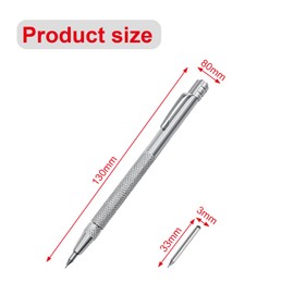 GisWell Pack of 12 Tungsten Carbide Pens, Scribing Needles Carbide with Magnet, Scribing Needle, Metal Ballpoint Pen, with 10 Replacement Red Hat Marker Tips, for Wood, Ceramics
