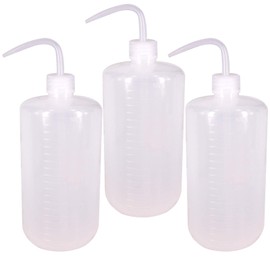 Belinlen 3Pcs 1000ml(33oz) Plastic Safety Lab Wash Bottle, Plastic Squeeze Bottle with Scale Labels and Narrow Mouth, Watering Bottles for Chemistry, Industry, Lab & Gardening(LDPE)