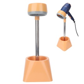 Hair Dryer Stand Hands-Free, 180° Rotating Adjustable Blow Dryer Stand with Non Slip Base, Stretchable Hair Dryer Holder with Hair Tool Organizer for Vanity, Bathroom, Makeup Room (Yellow)