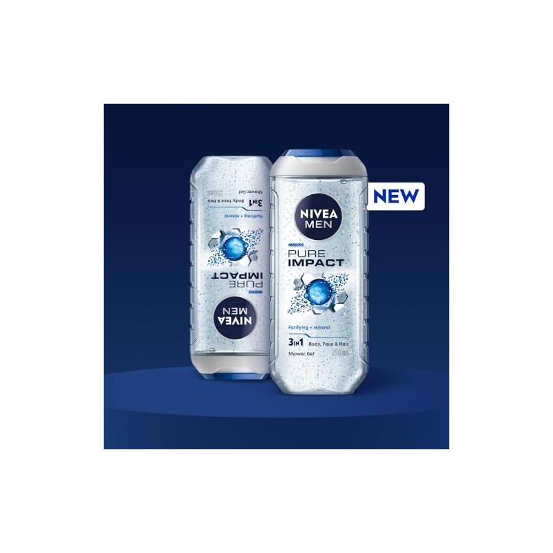Nivea Pure Impact Shower Gel for Men, 250ml