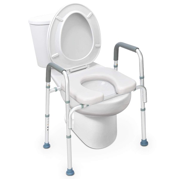 OasisSpace Stand Alone Raised Toilet Seat 300lb - Heavy Duty