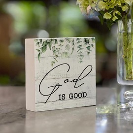 Inspirational Christian God Is Good Wood Box Sign Gifts Religious Wood Box Sign Spiritual Gifts Faith Based Catholic Gifts, Christian Birthday Gifts for Women Best Friend Sister Wife