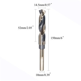 MACHSWON 14.5mm x 10mm High Speed Steel Drill Bit Reduced Shank Twist Drill Bit Jobber Drill Versatile Mastery in Stainless Steel Wood 1 Piece