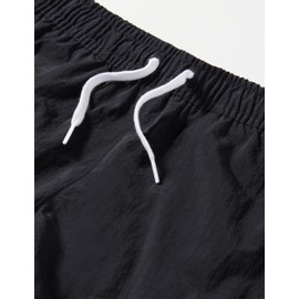 Champion Boys' Legacy Modern Basket Beach Shorts B-Crinkle Taslon Swimming Trunks, black