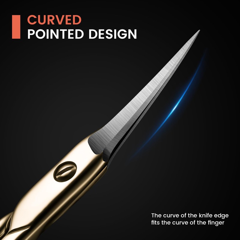 BEZOX Curved Nail Cuticle Scissors - Precision Manicure Scissors Cuticle