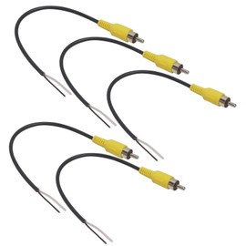 Audio Fan RCA Pin Plug Male with Cable AV Cable Repair DIY 0.2m Set of 5